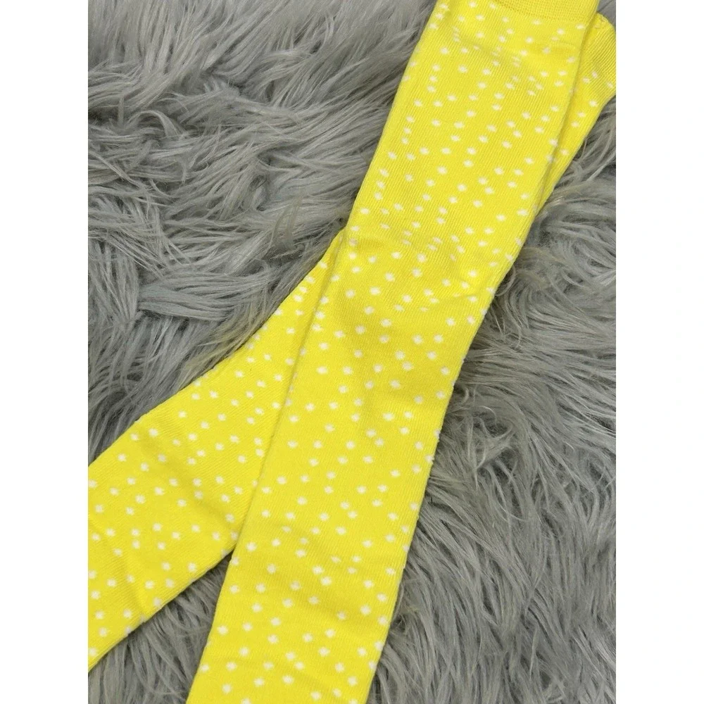 June & January Lemon Yellow‎ Polka Dot Tights Size SM New